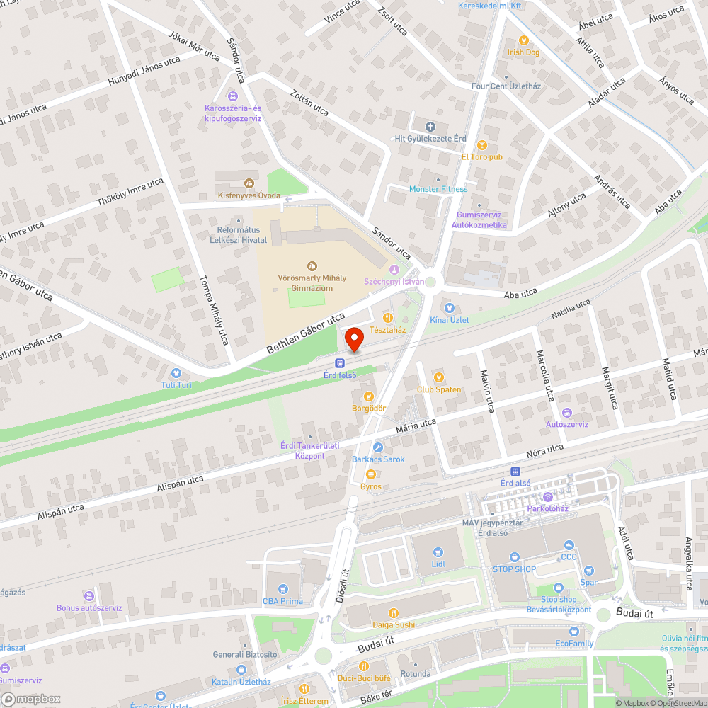 Érd Felső szemetes bejelentés helye