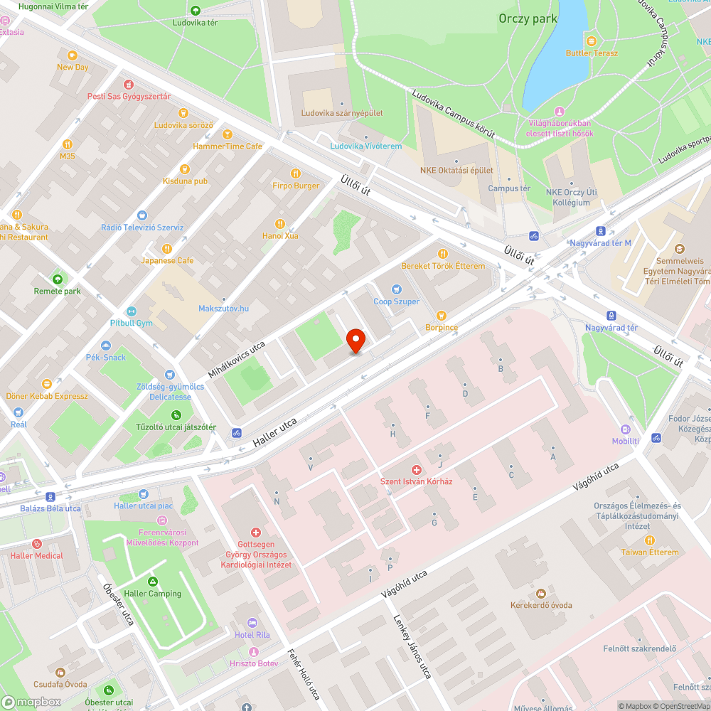 Kiszáradt/beteg? bokrok a Haller utcán bejelentés helye