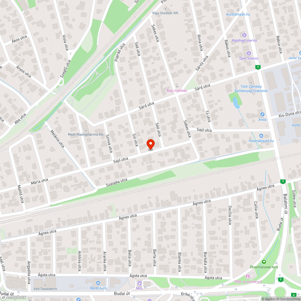 Töredezett útburkolat a Sajó utcában bejelentés helye