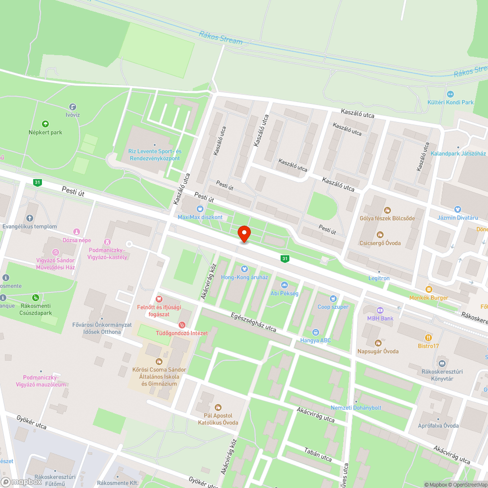 Bebillent bejelentés helye