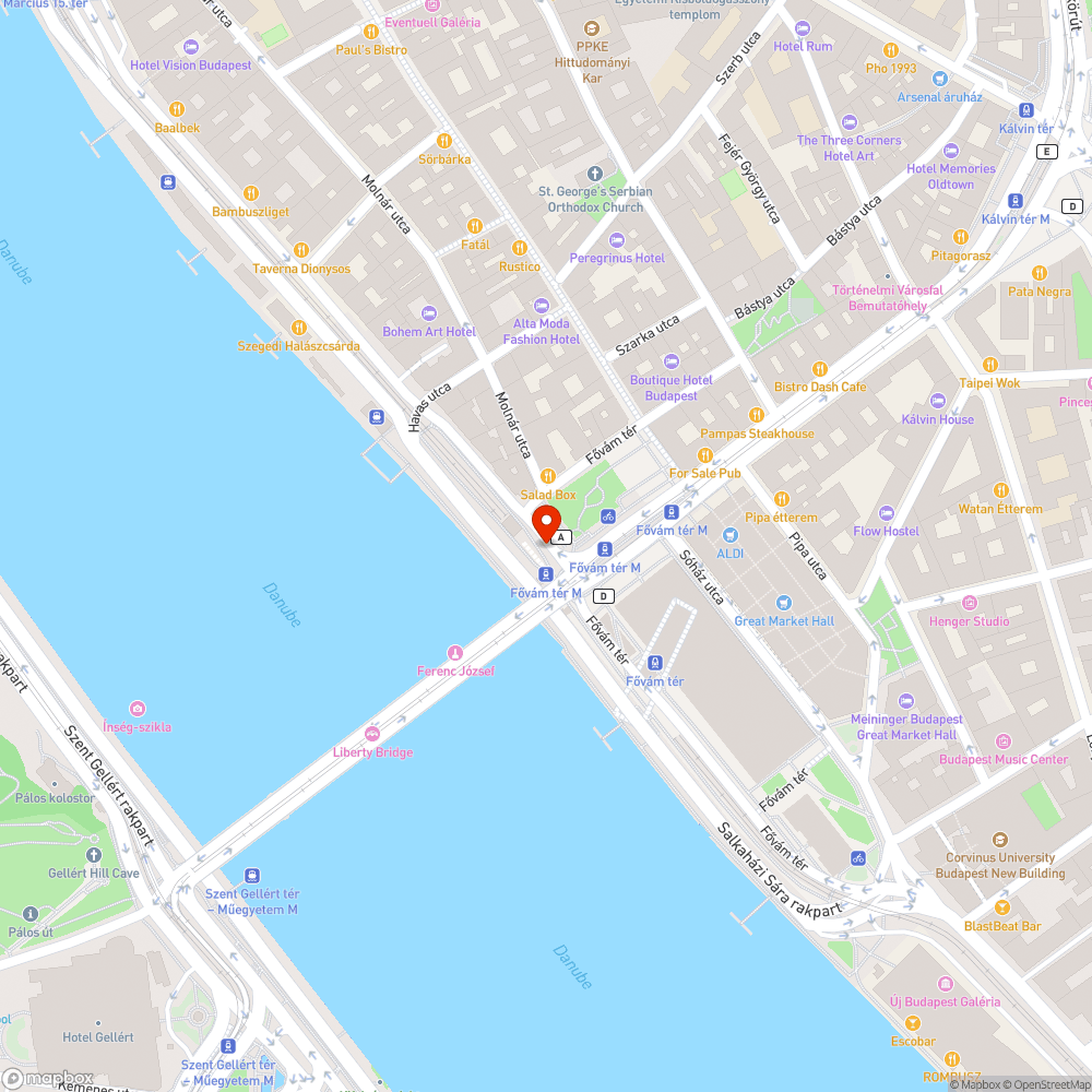 V - IX. Fővám tér járdahibái bejelentés helye