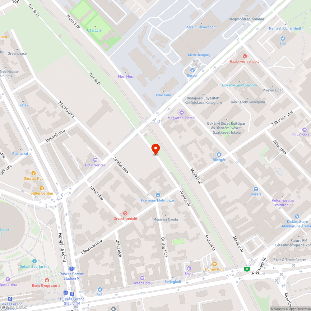 Elhagyott autók a Francia úton bejelentés helye