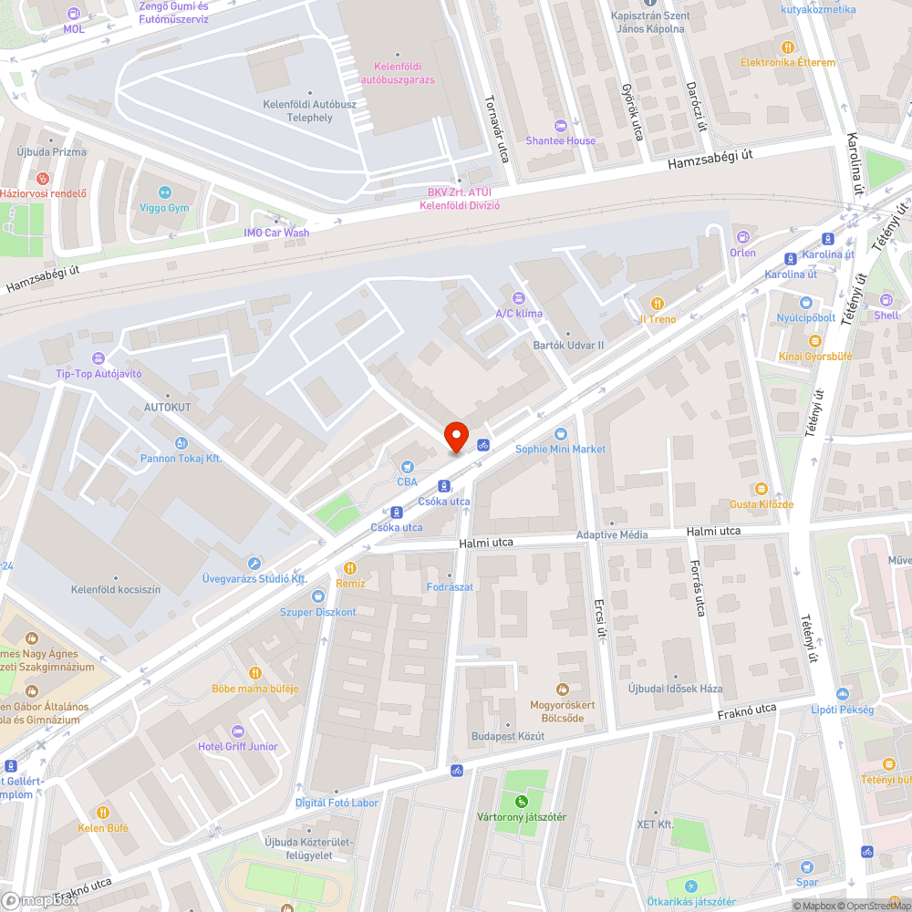 XI. Külső Bartók Béla út állapota bejelentés helye