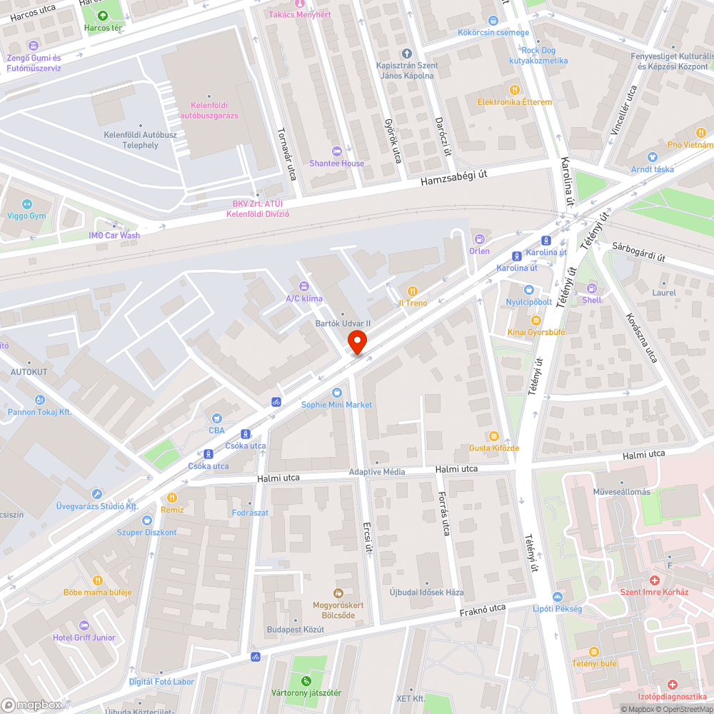 XI. Bartók Béla út seprése bejelentés helye