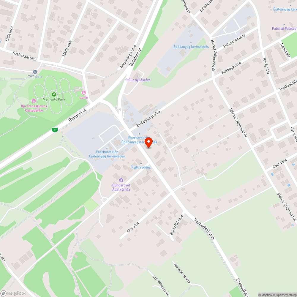 Megoldatlan úthiba bejelentés helye