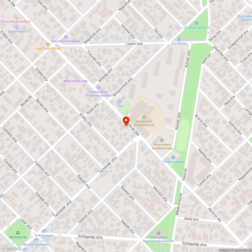 Graffiti bejelentés helye