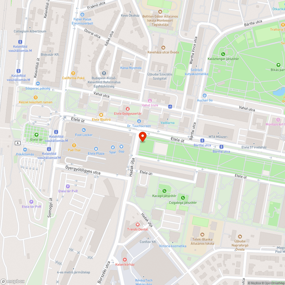 kiszáradt fa az Etele parkban bejelentés helye