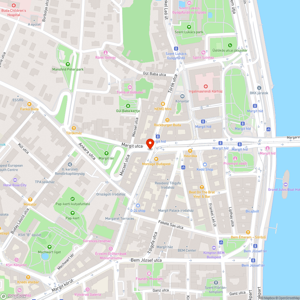 Margit utca gyalogos lámpa bejelentés helye