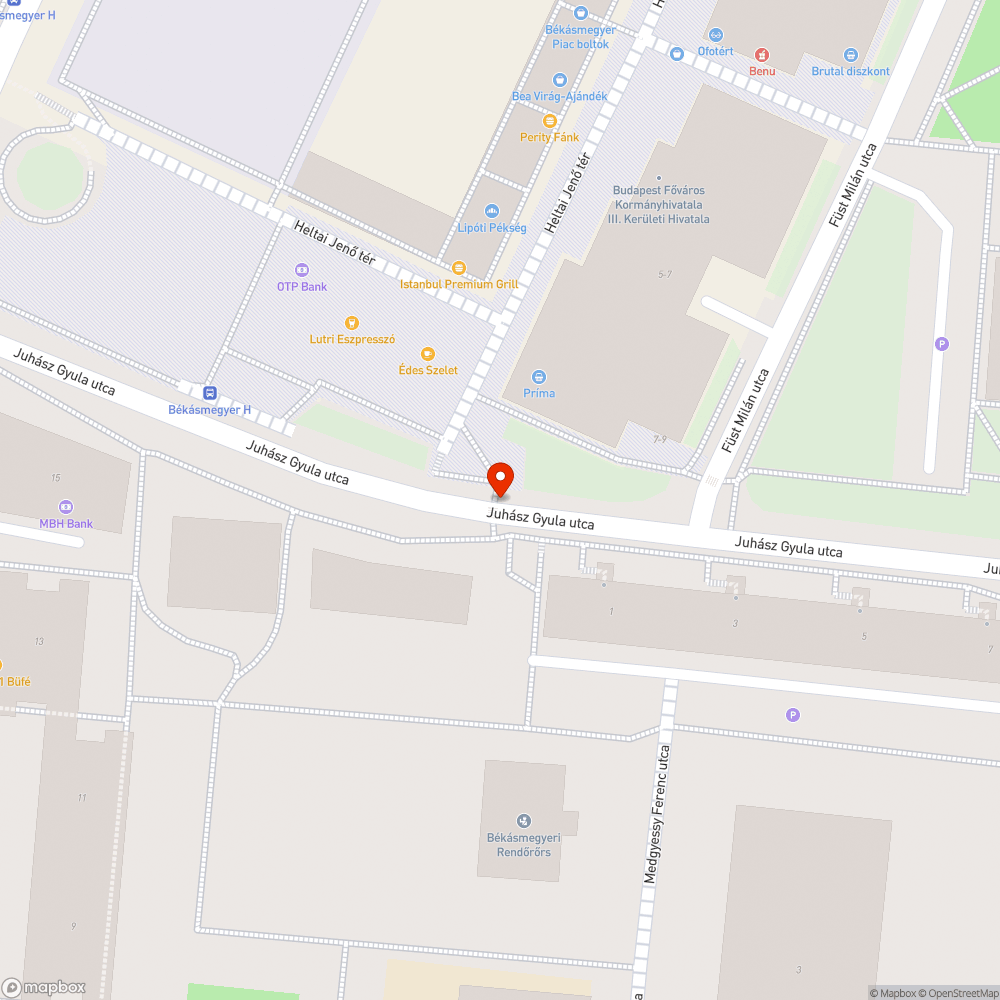 Zebrán való átkelés bejelentés helye