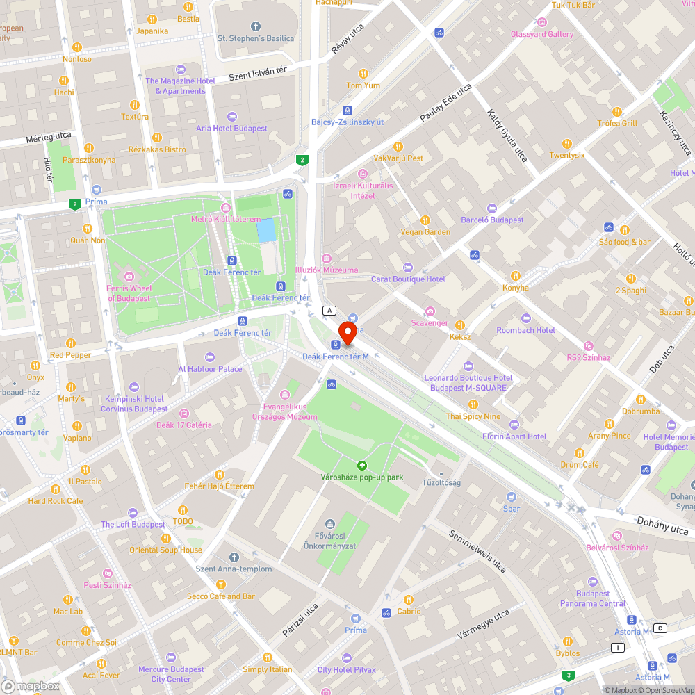 Deák tér villamos vá. padfestés bejelentés helye