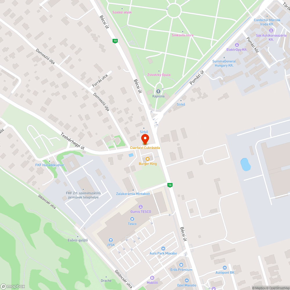 Betonkockák bejelentés helye