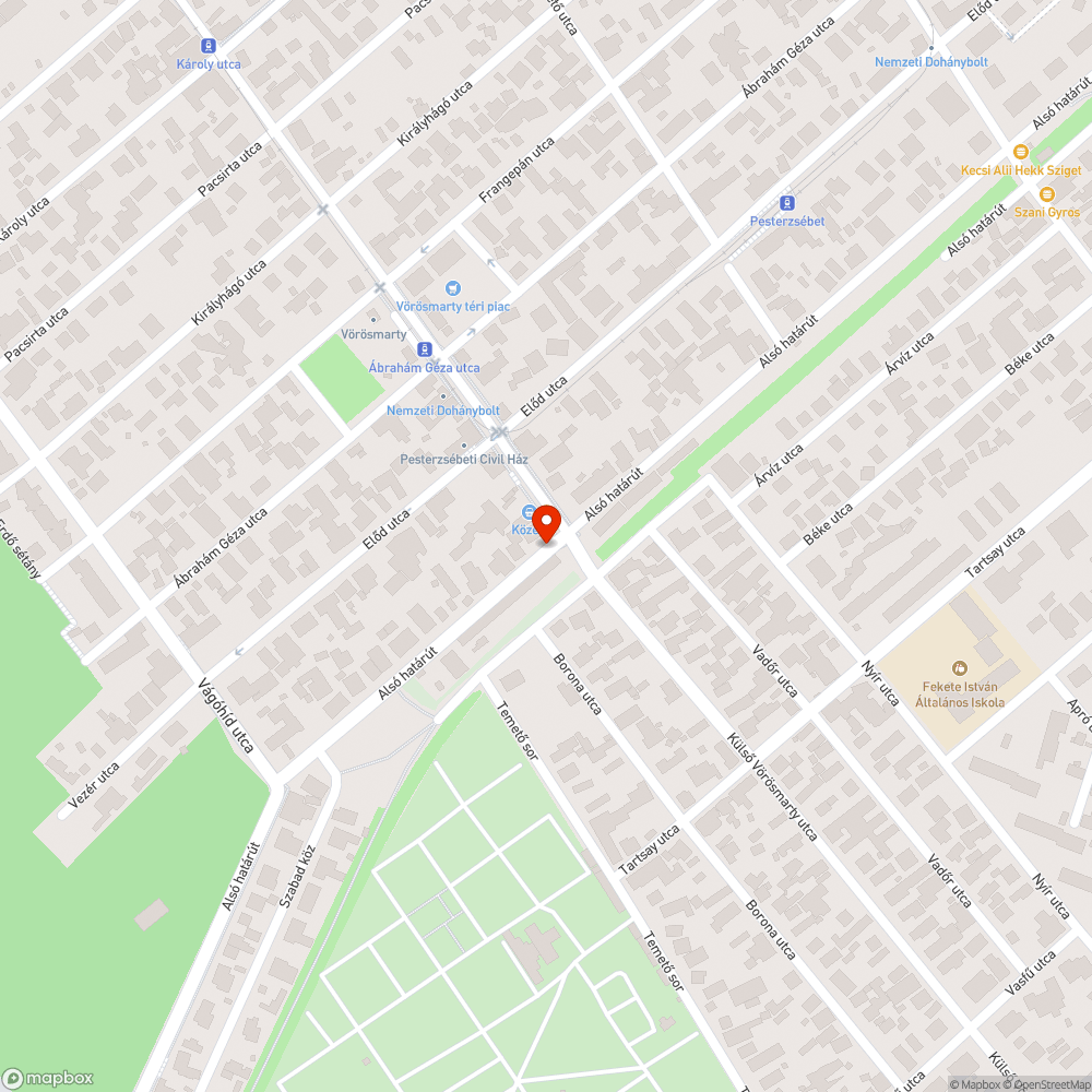 Kátyús megálló. bejelentés helye