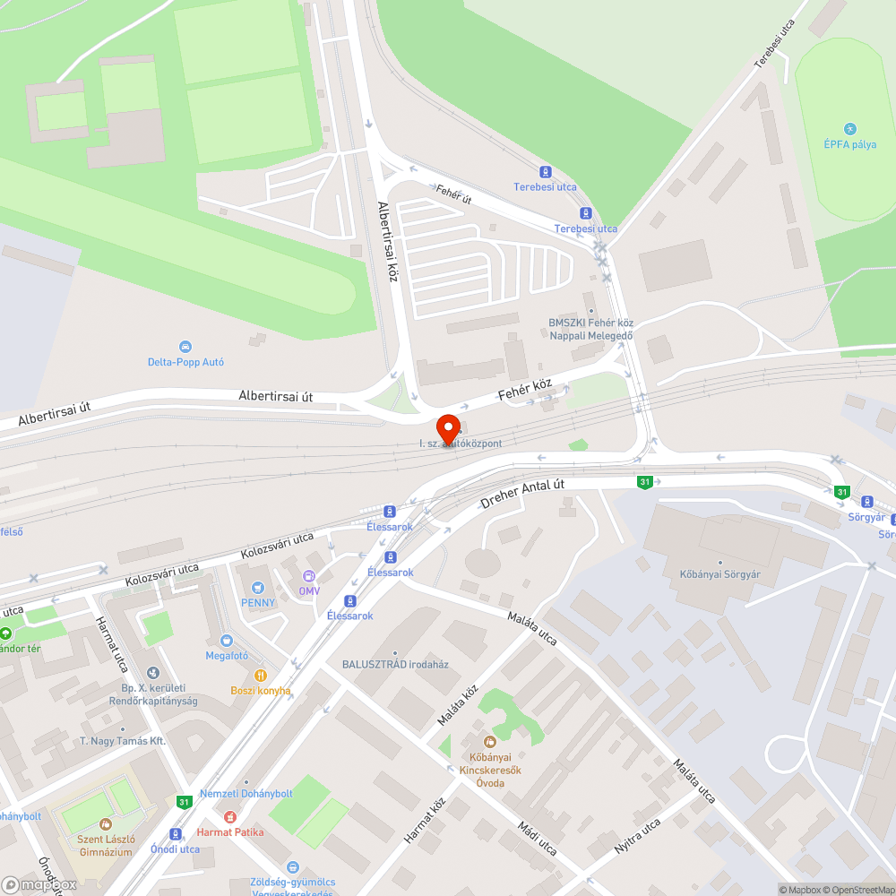 Felgyújtott autó bejelentés helye