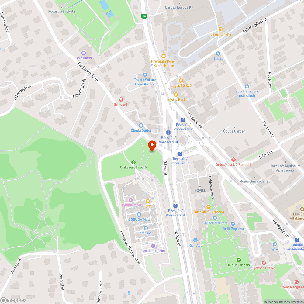 Aknakereső-járda az Eurocenternél bejelentés helye