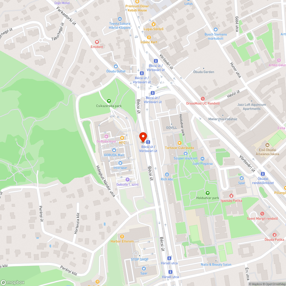 Kiszáradt fa a Bécsi úton bejelentés helye