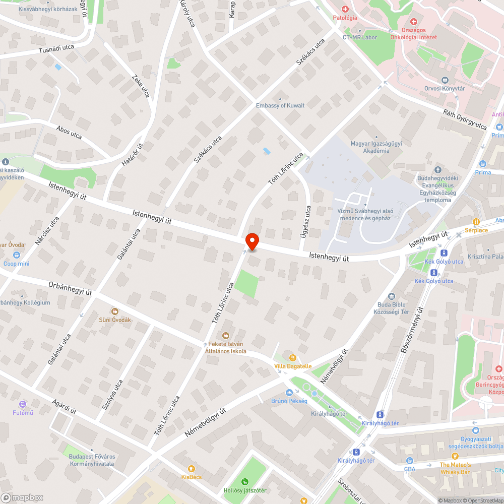 Eltömődött csatorna a Tóth Lőrinc utcában bejelentés helye