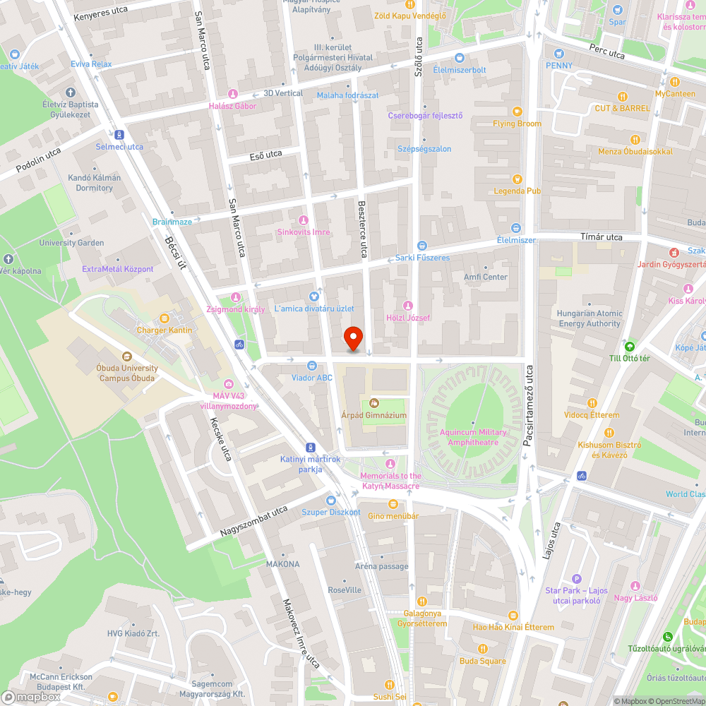 Kátyúk a Viador utcában bejelentés helye