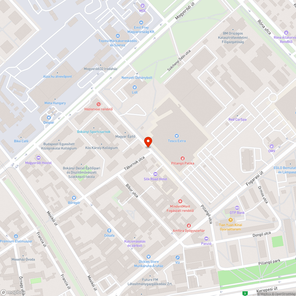 Elhagyott autó bejelentés helye