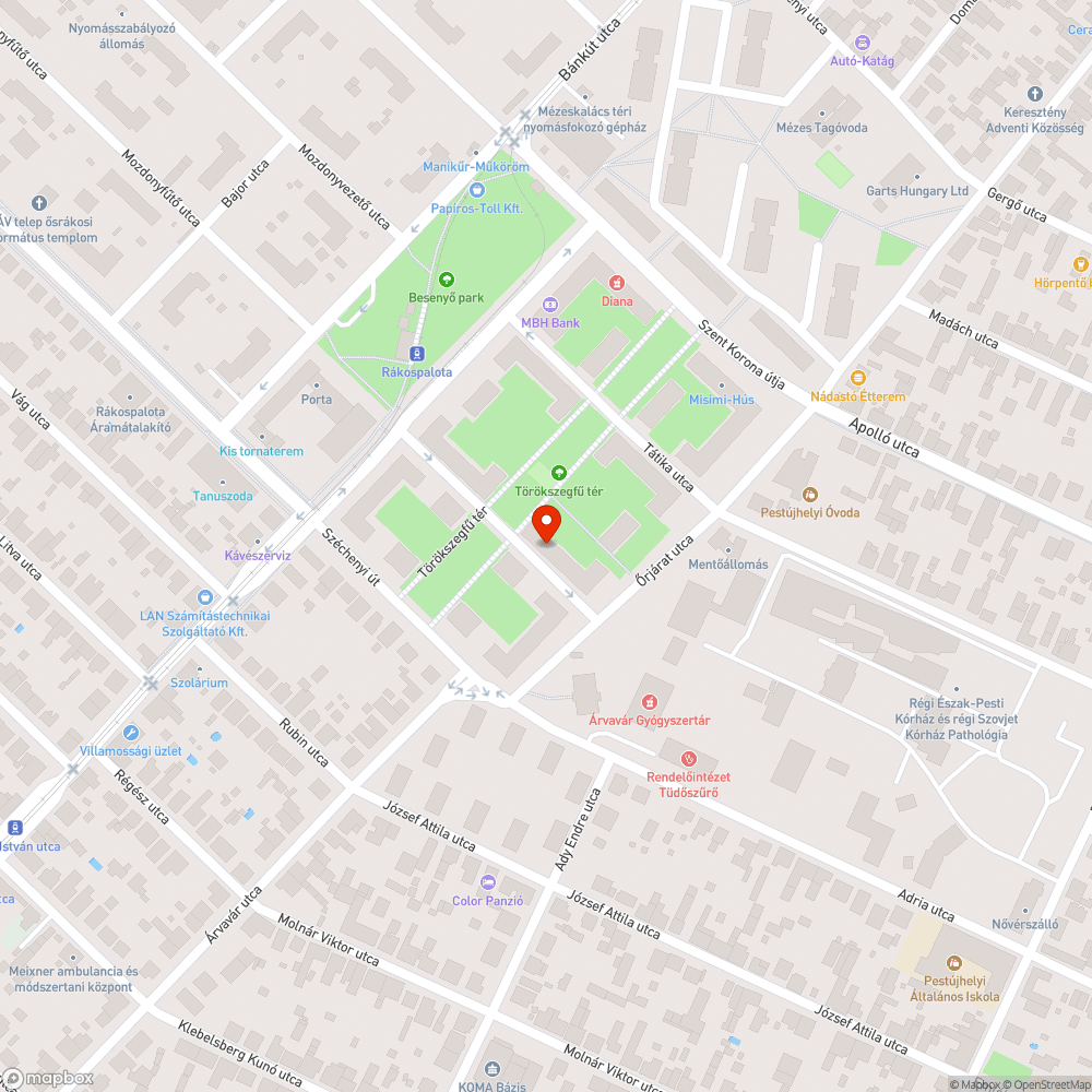 Hiányzó fák bejelentés helye