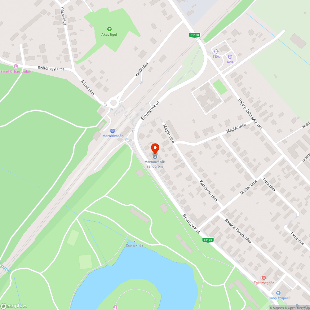 Rendőrség előtti járda bejelentés helye