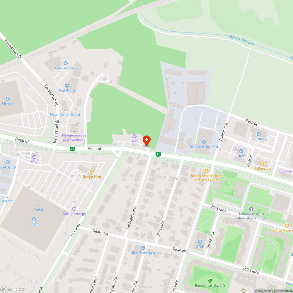 Elgázolt cica bejelentés helye