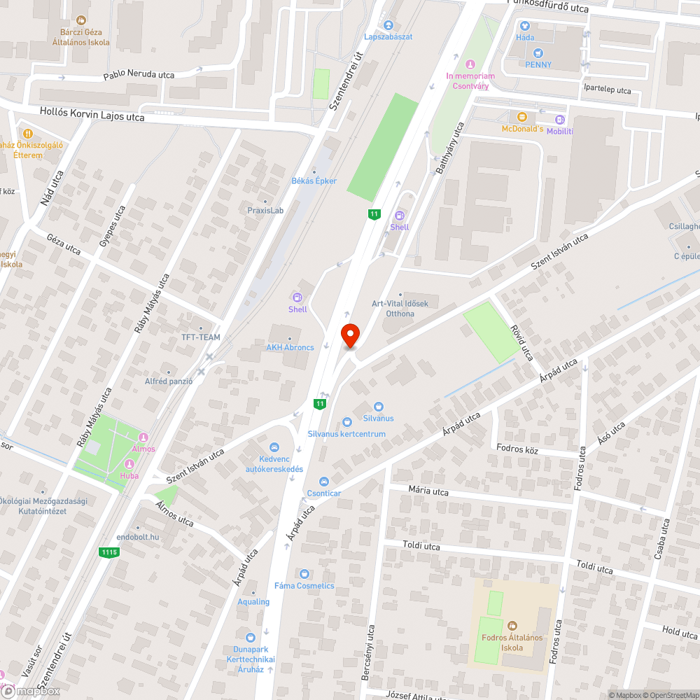 Felújított utca bejelentés helye