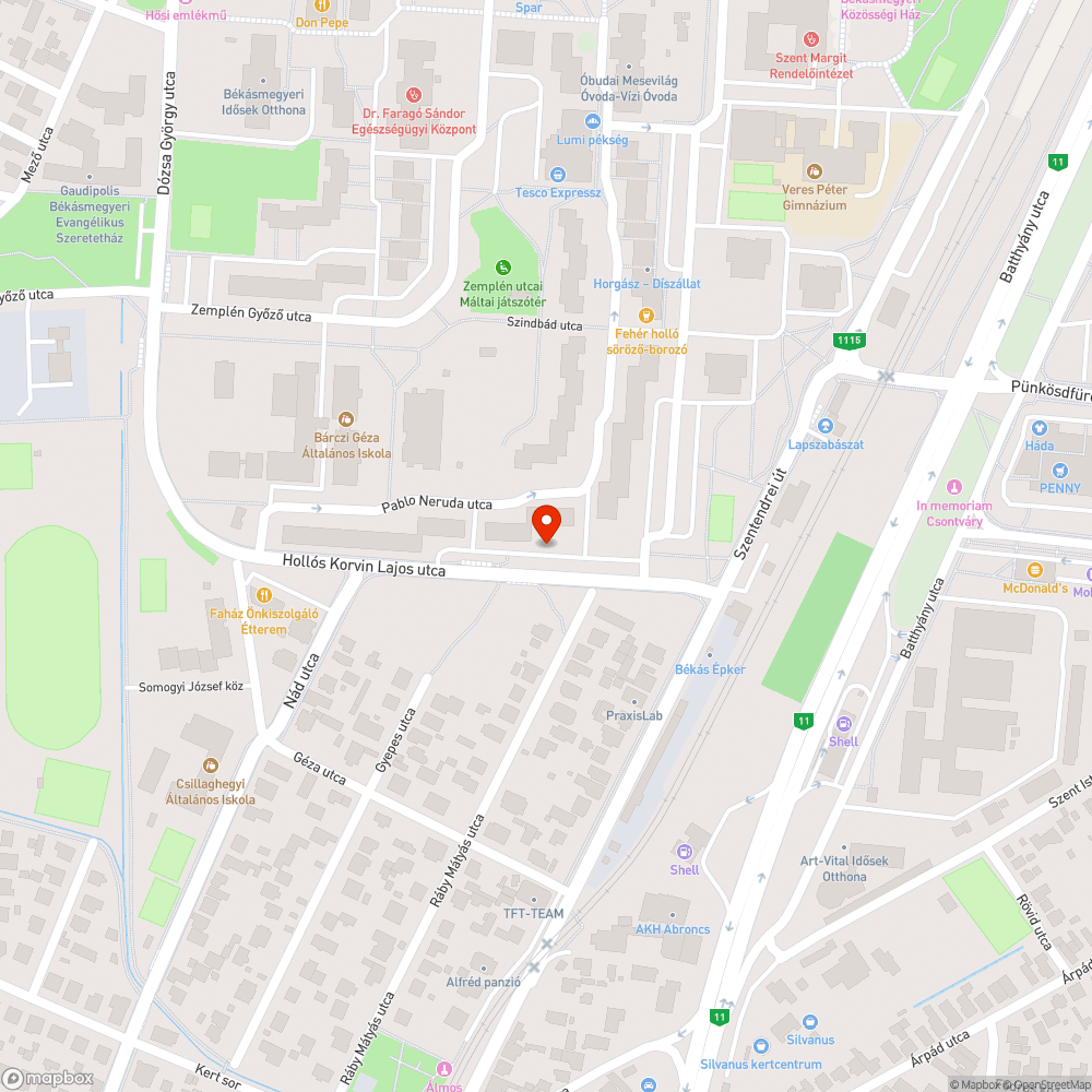 Kátyú bejelentés helye