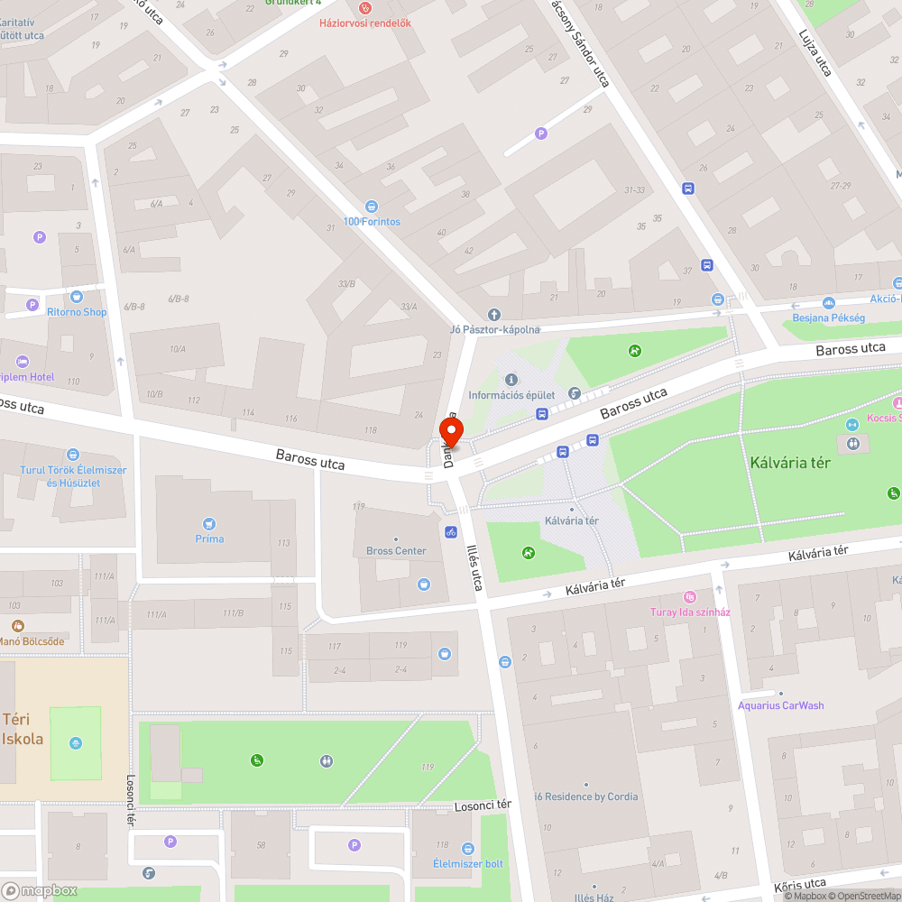 Balesetveszélyes sávfelfestés és táblák a Kálvária térnél bejelentés helye