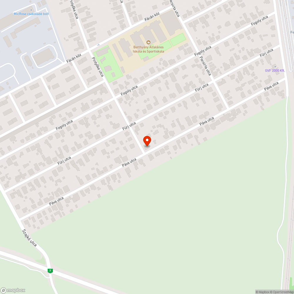 Kidőlt tábla a Páva utcában bejelentés helye