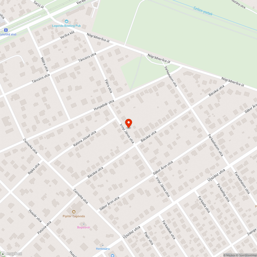 Repedt, megsüllyedt útburkolat (XVI. ker. Irinyi János utca) bejelentés helye