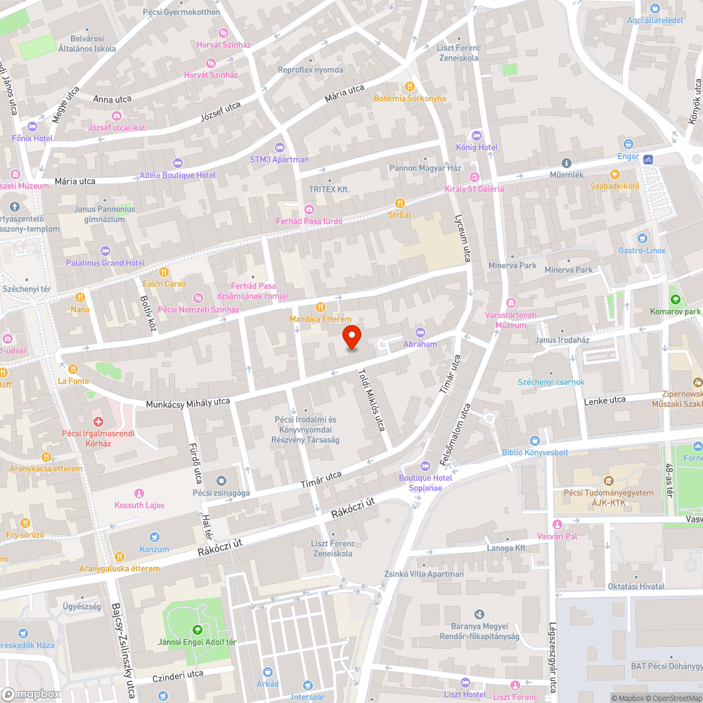 Pécs, Munkácsy utcai "kivéve kerékpár" tábla potlása bejelentés helye