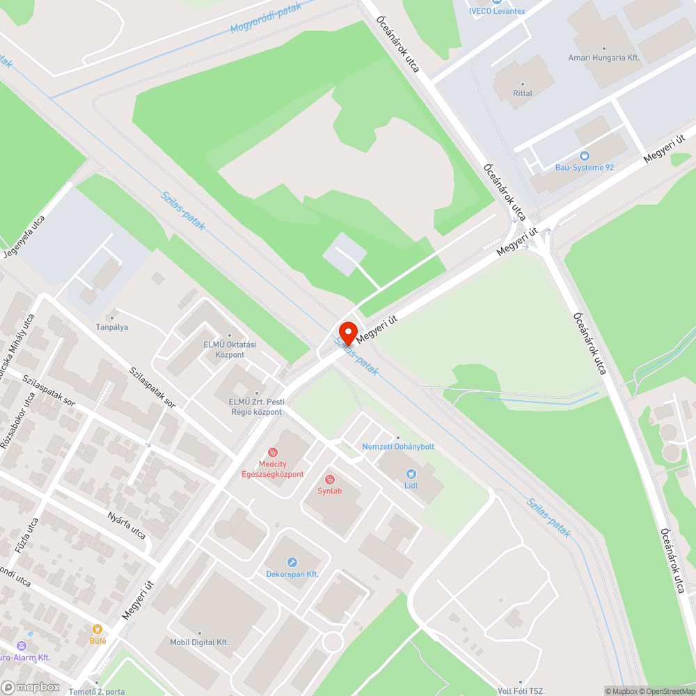 Szilas patak szeméttel teli bejelentés helye