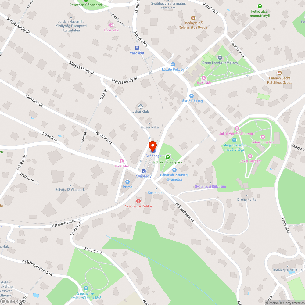 Svábhegy, fogaskerekű megálló bejelentés helye