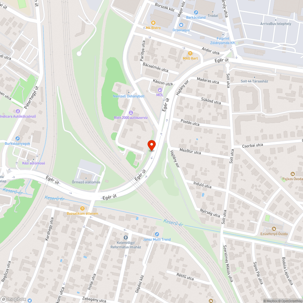 Növényzettel benőtt kerékpárút bejelentés helye