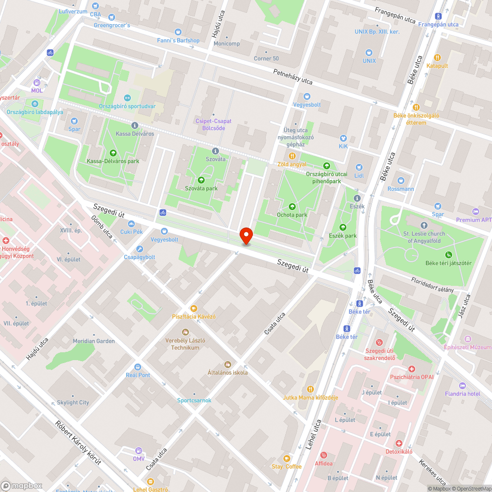 Szemétkupac a Szegedi út/Gömb utca kerékpárút mellett bejelentés helye