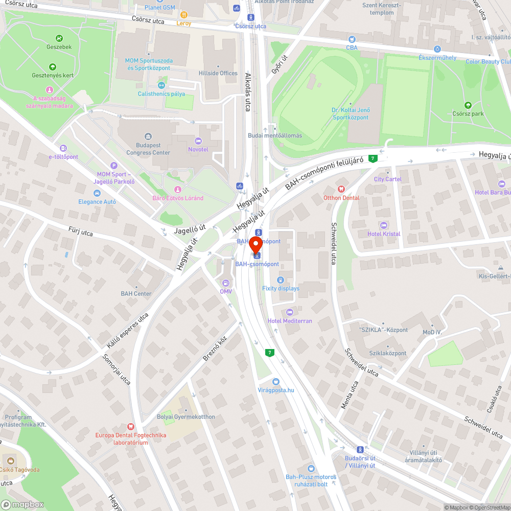 Betontömbök, lámpák, és balesetveszély a BAH-csomóponton bejelentés helye