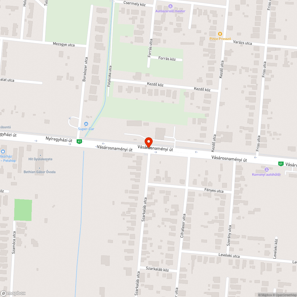 Kátyús forgalmas főút bejelentés helye