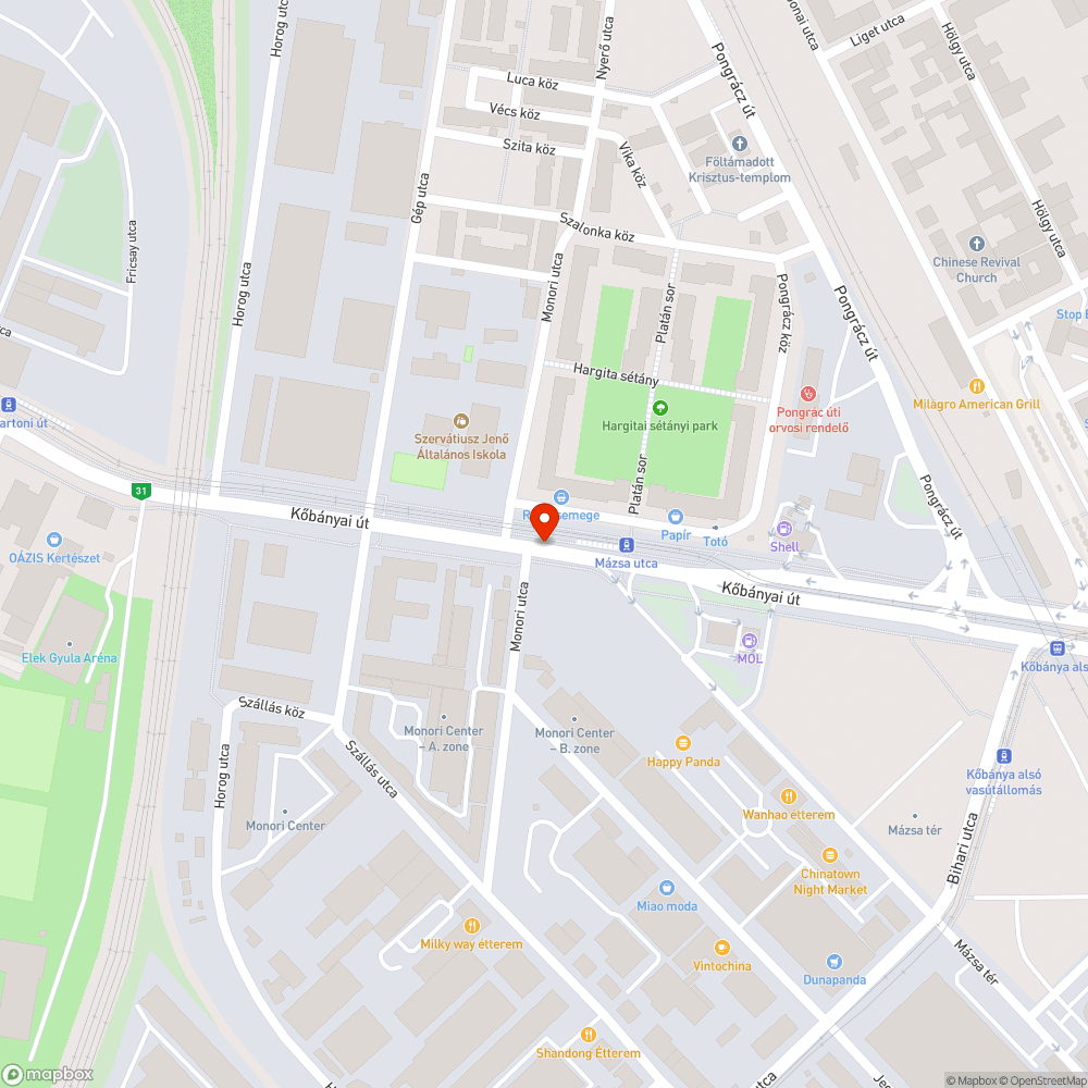 Beszakadt kerékpárút bejelentés helye