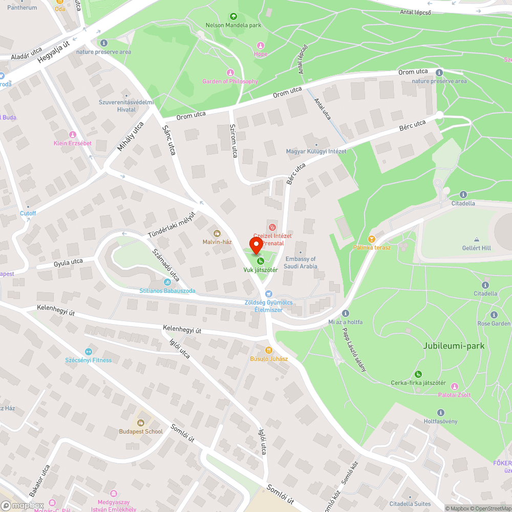 Vuk játszótér wc, pelenkázó és zebra hiánya bejelentés helye