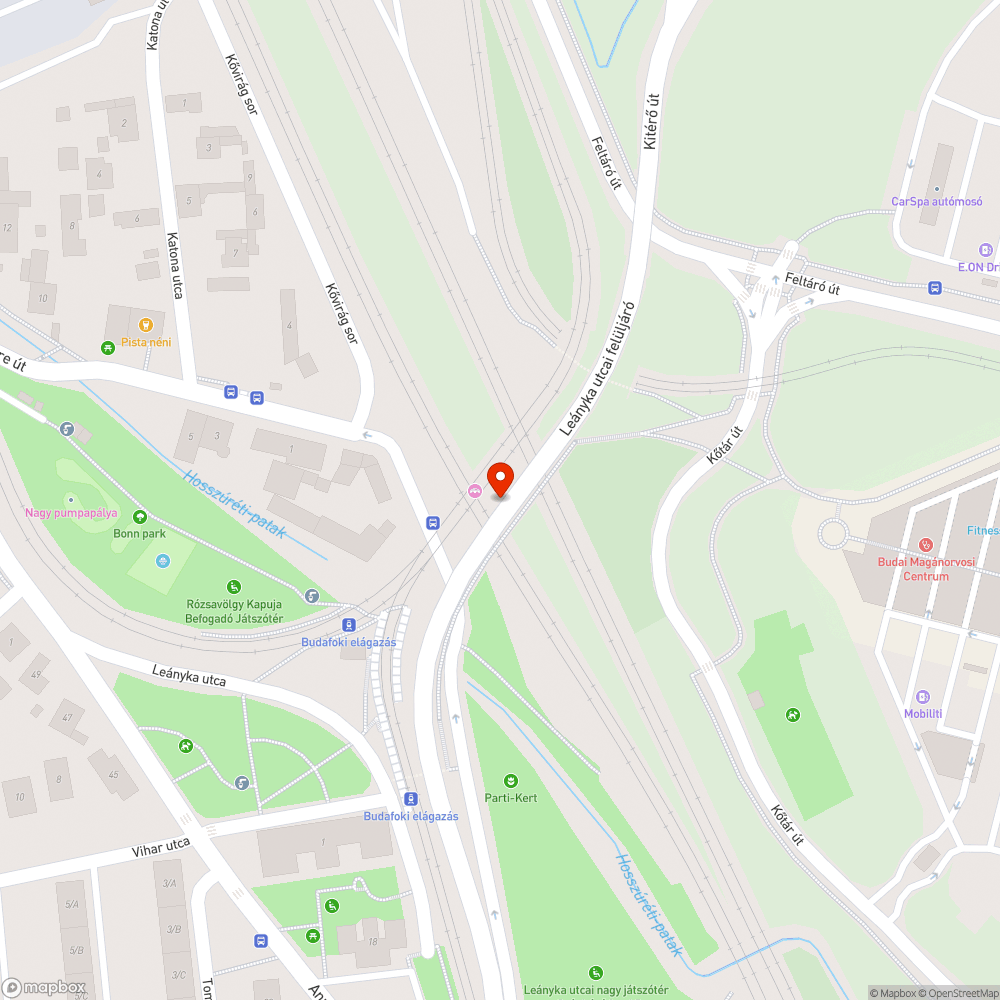 Úthibák a Leányka utcai felüljárón bejelentés helye