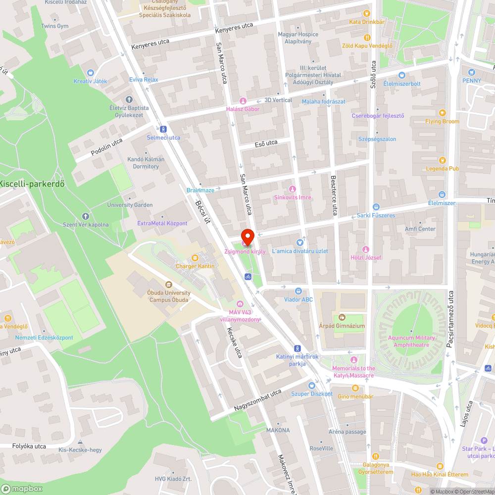 Obudai egyetemi park szépségei bejelentés helye