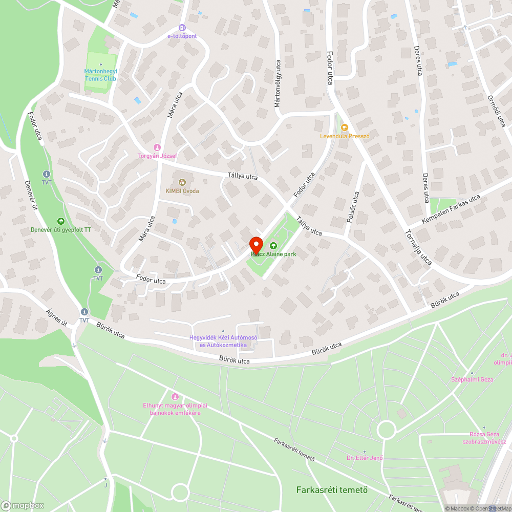 Kitört járóléc a Tállya utcai parknál bejelentés helye