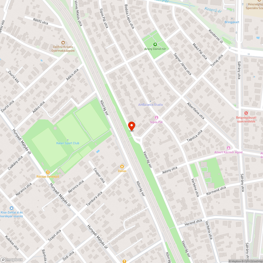 Nem működő közvilágítás a Szerelmey Miklós utcában bejelentés helye