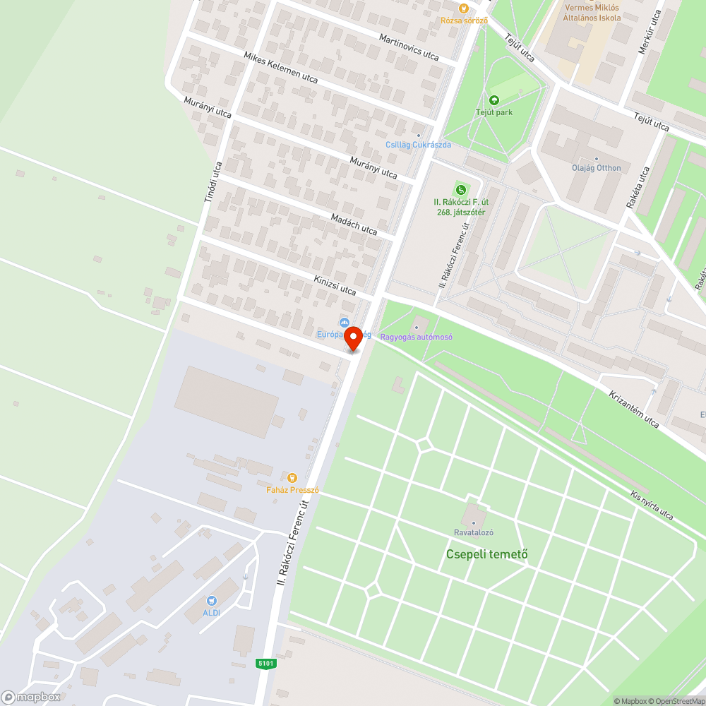 Szakaszosan nem létező kerékpárút bejelentés helye