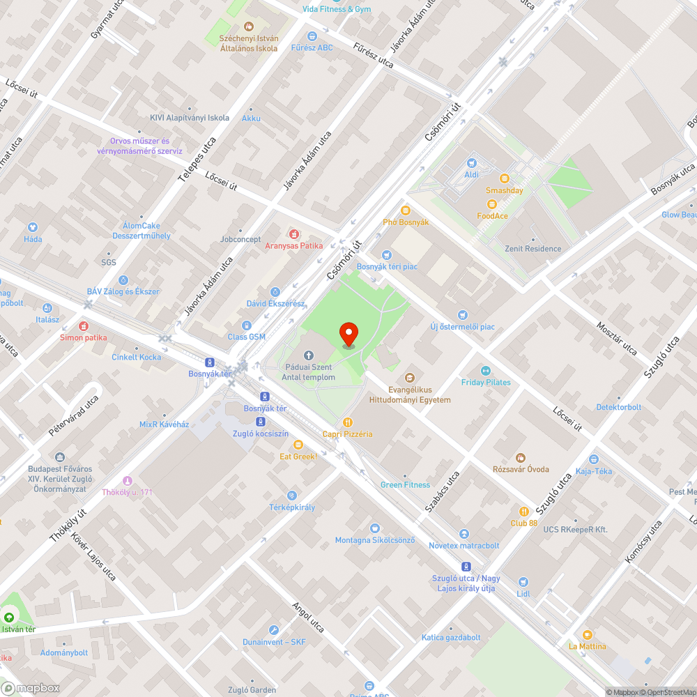 Bosnyák téri gyalogátkelőhyek bejelentés helye