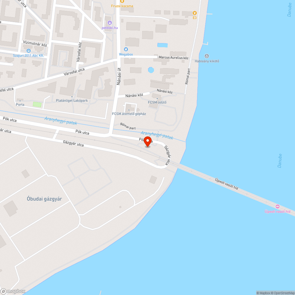 Újpesti vasúti híd feljáró közvilágítás bejelentés helye