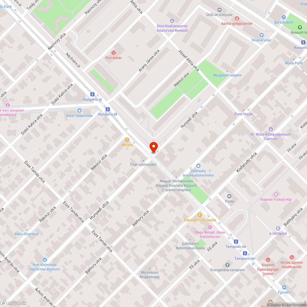 Hiányzó kerékpáros átvezetés, Kispest Hunyadi utca bejelentés helye