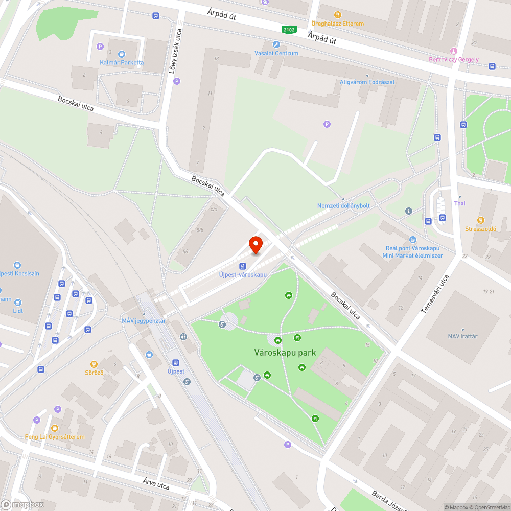 IV. ker. Újpest-Városkapu parkoló sérült szegélye bejelentés helye