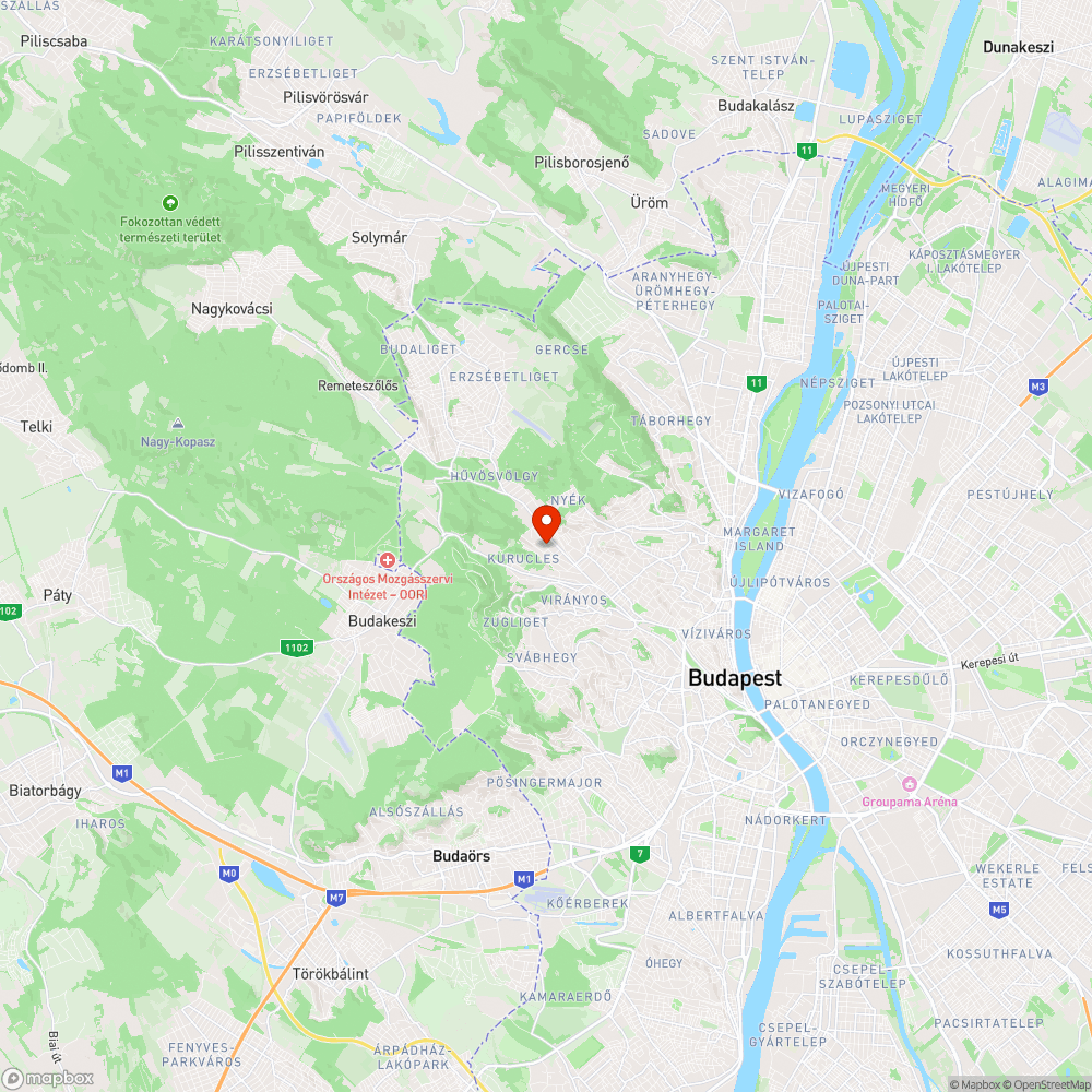 Tárogató út 63 előtti kátyú bejelentés helye