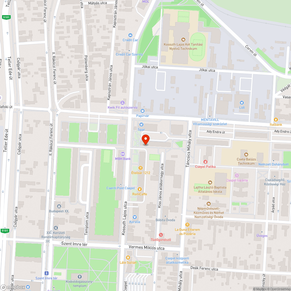 Beszakadt járda bejelentés helye